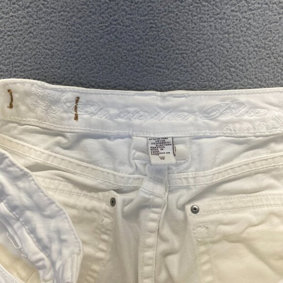 Christopher Blue Womens white mid-rise,Wide leg jean, size 12 - Picture 3 of 12